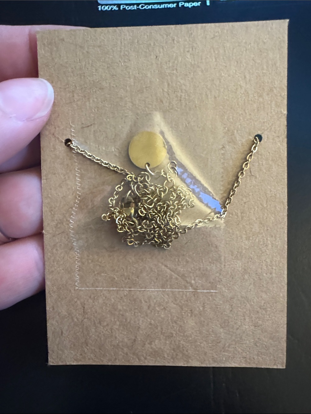 Plunder Gold Vertical Bar Pendant Necklace - Gold - Picture 3 of 3